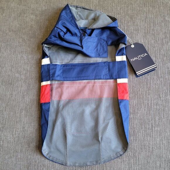Nautica Pet Dog Blue Raincoat Harness Poncho Hoodies Vest  Waterproof co… - Picture 4 of 10